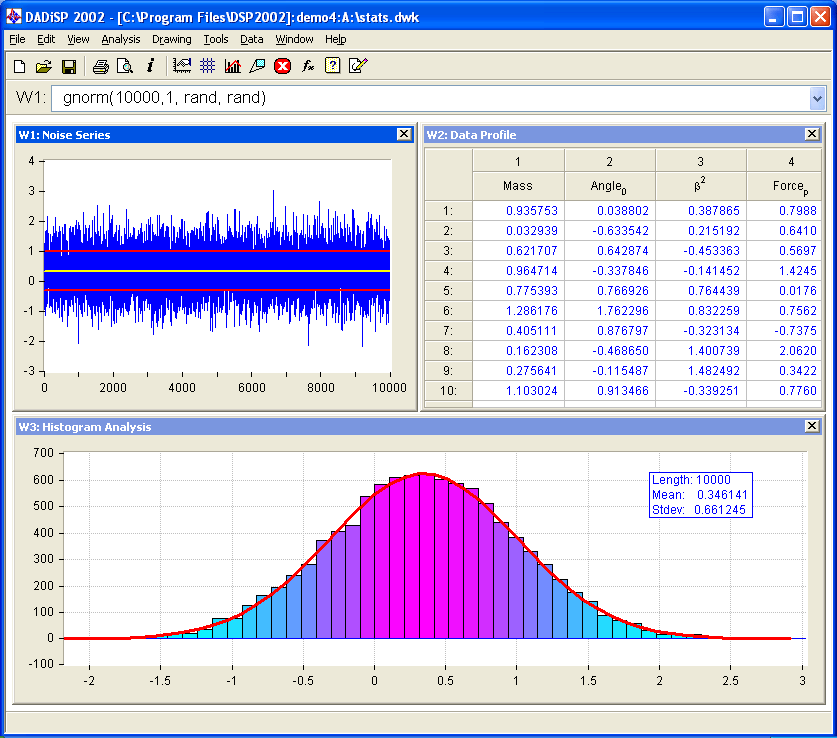 DADiSP/Stats統計解析モジュール