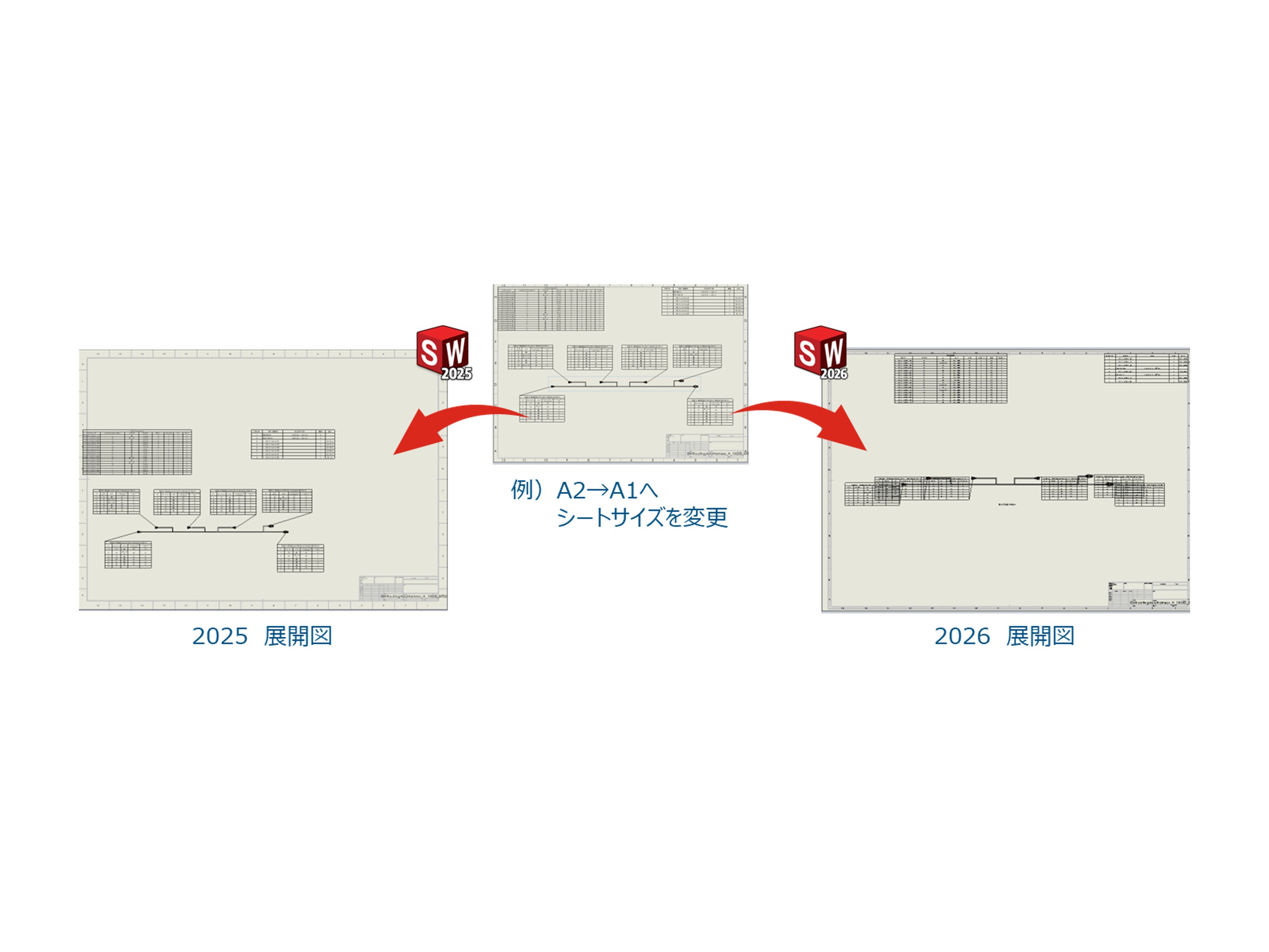 ルーティング：展開図・表の自動スケール調整