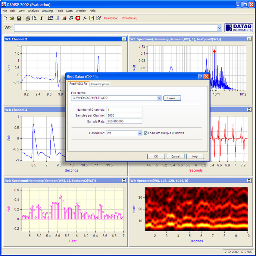 DADiSP/Dataq WDQファイル　インポート・エキスポートモジュール