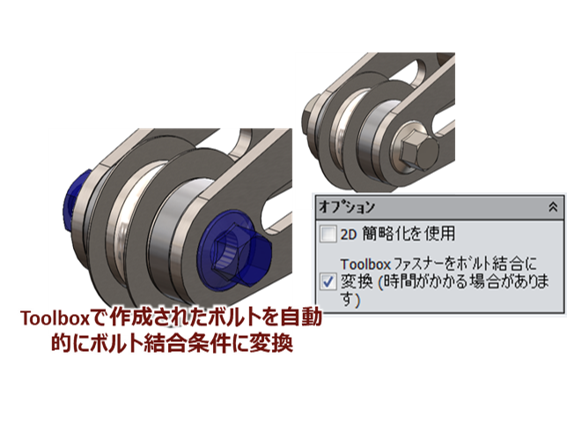 SOLIDWORKS Simulationのボルト変換機能