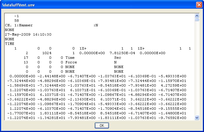 Universal File format (UFF)