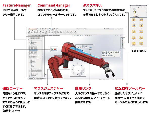 SOLIDWORKSインターフェース