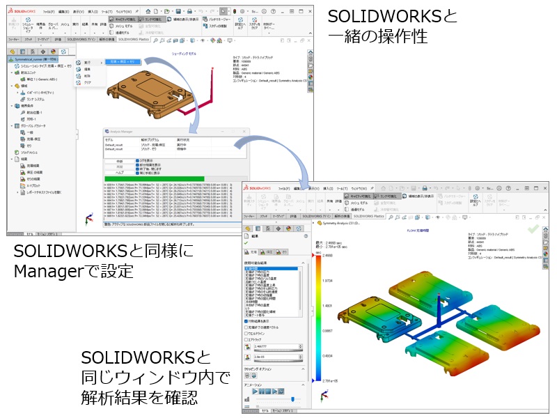 SOLIDWORKS PlasticsのGUIと操作性