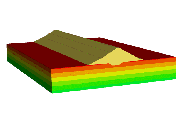 Abaqus 土で作られたダム