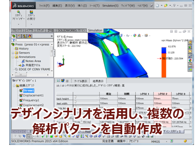 デザインシナリオを活用し複数の解析パターンを自動作成